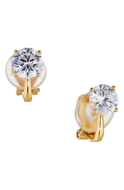 Nadri Modern Love Round Clip-on Earrings In Gold