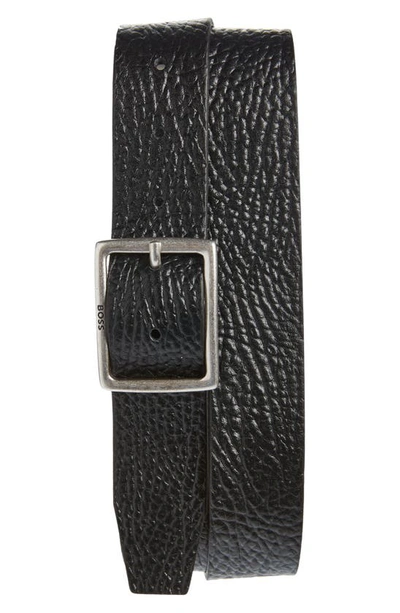Hugo Boss Rudolph Leather Belt In Black