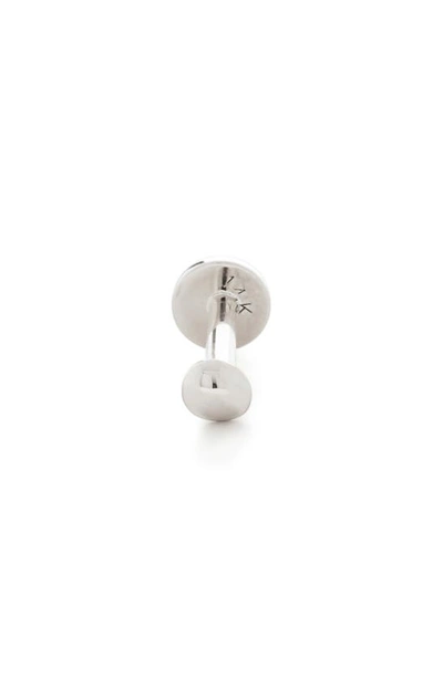 Monica Vinader Nura Mini Pebble Single Labret Stud Earring In White Gold