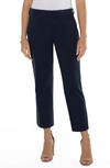 Liverpool Los Angeles Kelsey Slit Hem Crop Twill Trousers In Federal Navy