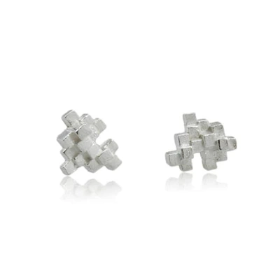 Karolina Bik Jewellery Tetris Earrings Silver