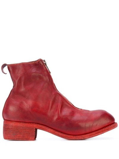 Guidi Women Pl1 Soft Horse Leather Front Zip Boot 1006t In 1006t Red