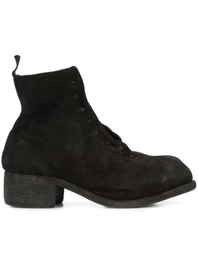 Guidi Laced Ankle Boots In Black