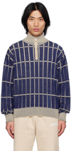 Jacquemus Jacquard Cotton-blend Sweater In Blue