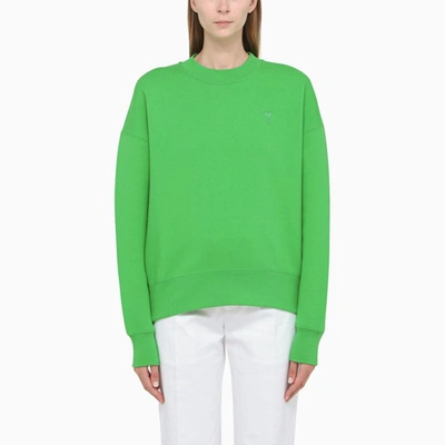 Ami Alexandre Mattiussi Ami Paris Green Ami De Coeur Sweatshirt