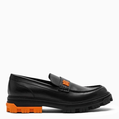 Amiri Black And Orange Military Loafers