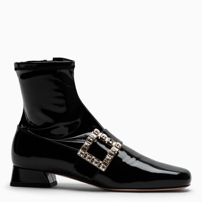 Roger Vivier Très Vivier Babies Ankle Boots In Patent Leather In Black