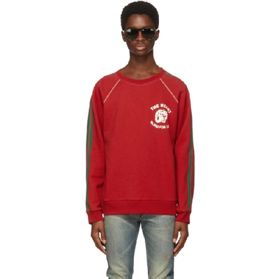 Gucci Spiritismo Patch Cotton Sweatshirt In Red