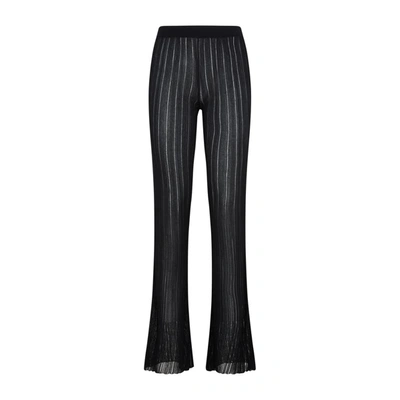 Petar Petrov Giulio Ribbed-knit Flared Pants In Black