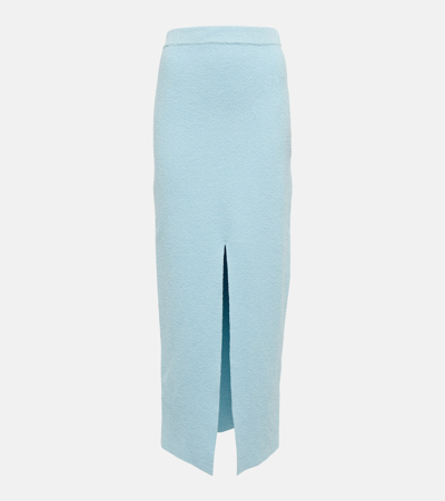 Nanushka Front-slit Midi Skirt In Blue