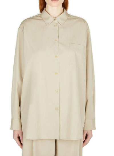 The Row Brant Classic Button-front Shirt In Beige