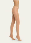 Wolford Fatal Matte Lace-trim Tights In Gobi
