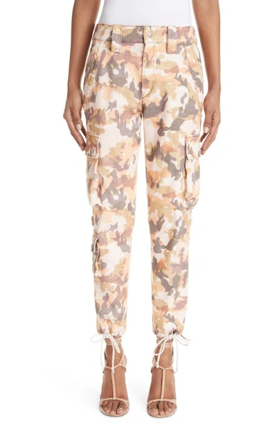 Isabel Marant Elodie Camo Ankle Cargo Pants In Brown