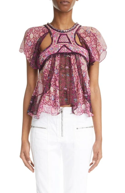 【コレクションアイテム】ISABEL MALLANT シルク混 花柄トップス コレクションアイテム】ISABEL MALLANT シルク混 花柄トップス