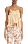 Isabel Marant Tamila Ruffled Cami Top In Orange