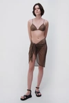 Simkhai Doris Crystal Mesh Sarong Coverup In Caraway