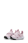 Nike Kids' Flex Advance Flyease Sneaker In Pink Foam/ Grey/ Fuchsia
