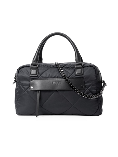 Mz Wallace Madison Quilted Top Handle Satchel Bag In Black