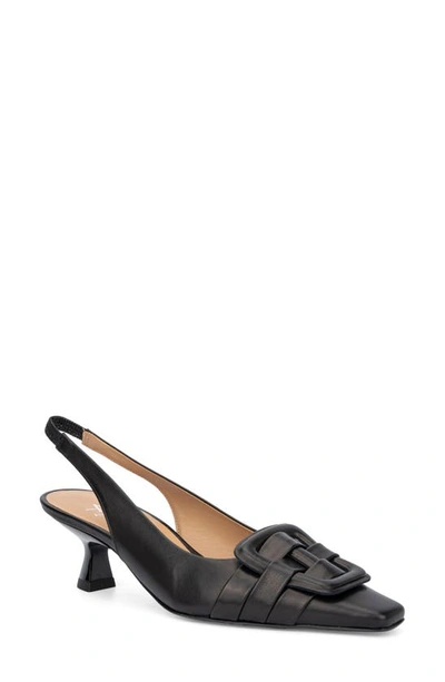 Aquatalia Adrienn Napa Buckle Slingback Pumps In Black