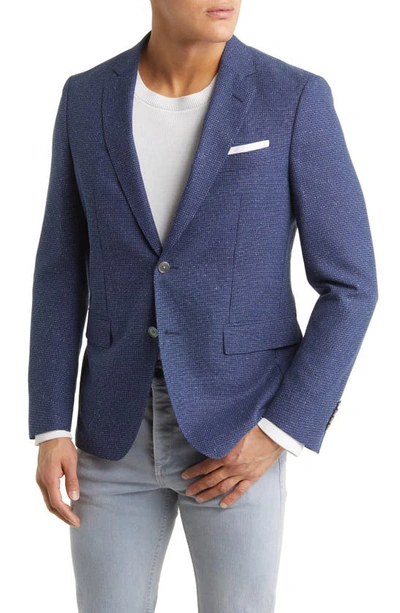 Hugo Boss Hutson Slim Fit Glen Check Wool Sport Coat In Navy