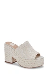 Dolce Vita Women's Elora Espadrille Platform Slide Dress Sandals Women's Shoes In Off White Raffia