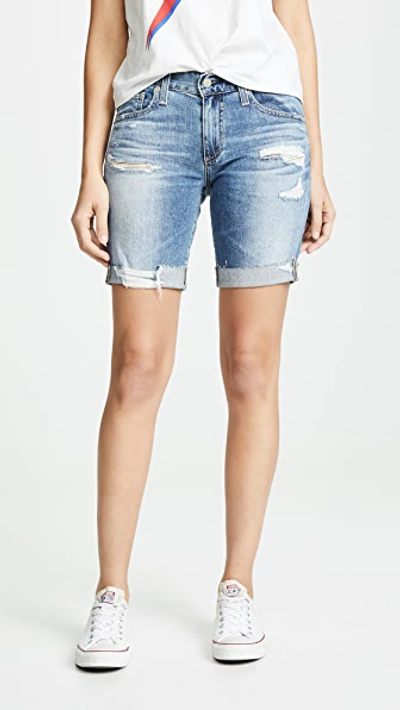 Ag Nikki Relaxed Skinny Denim Shorts In 16 Years Indigo Deluge Destructed