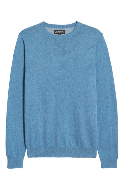 Nordstrom Cotton & Cashmere Crewneck Sweater In Blue Captain