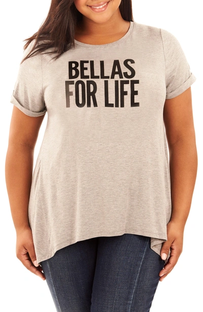 Rebel Wilson X Angels Bellas For Life Graphic High/low Tee In Light Heather Grey