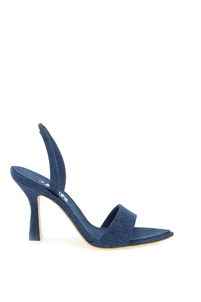 3juin 70mm Leather Slingback Sandals In Blue Leather