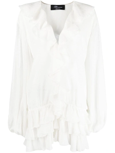 Blumarine Ruffle Trim Blouse In White