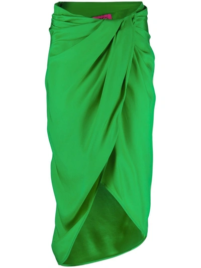 Gauge81 Drape-detail Midi Skirt In Green