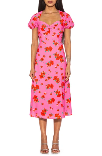 Alexia Admor Gracie Sweetheart Slit Dress In Pink Floral