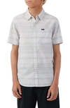 O'neill Kids' Seafaring Stripe Short Sleeve Button-up Shirt In White