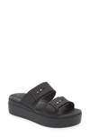 Crocs Brooklyn Wedge Slide Sandal In Black