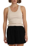 Papinelle Ribbed Shelf Bra Tank In Latte