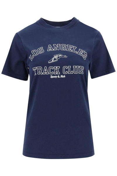 Sporty And Rich Track Club Cotton T-shirt In Blue