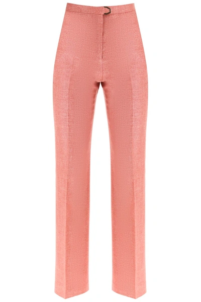 Agnona Silk, Wool And Linen Trousers In Romeo (pink)