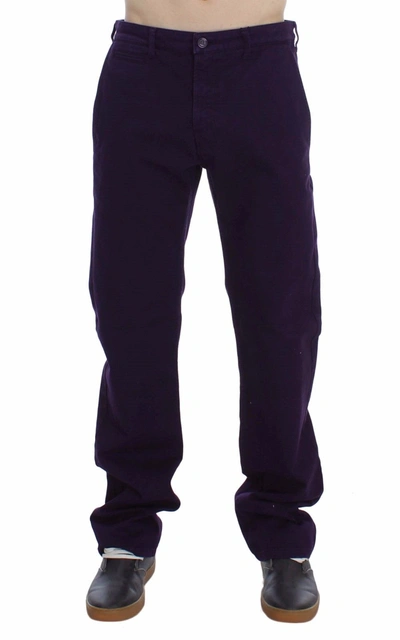 Gianfranco Ferre Gf Ferre Purple Cotton Stretch Slim Men's Chinos