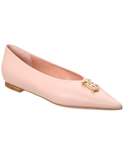 Burberry Ezra Leather Flat In Pink
