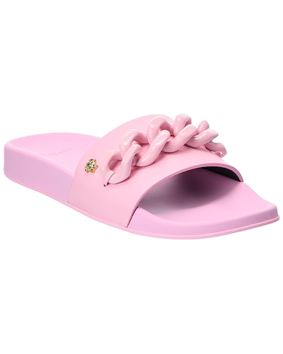 Versace Medusa Chain Leather Slide In Pink