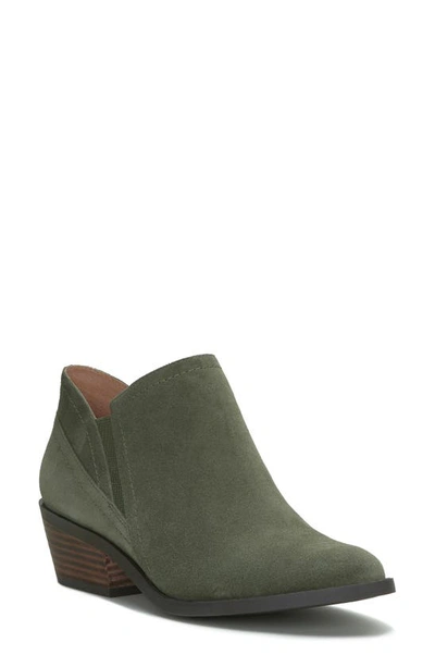 Lucky Brand Wallinda Womens Oiled Suede Padded Insole Ankle Boots In Green