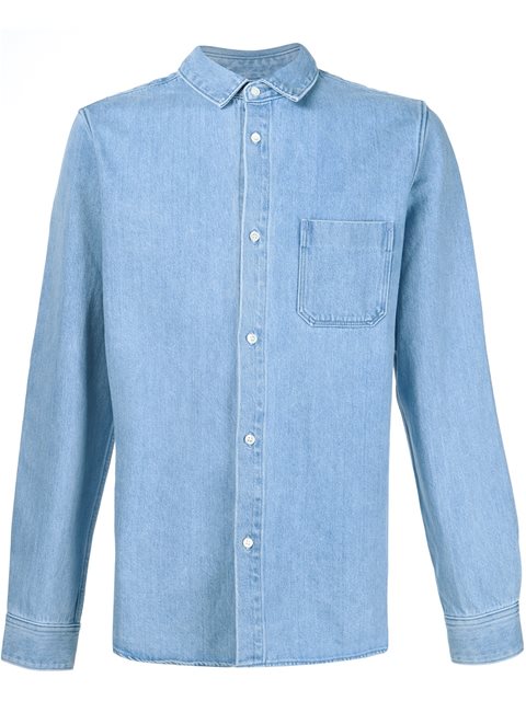 A.p.c. Patch-pocket Denim Shirt In Blue | ModeSens