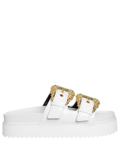 Versace Jeans Couture White Arizona Flat Sandals