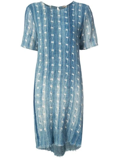 Adam Lippes Blue/white Chambray Denim Shift Dress