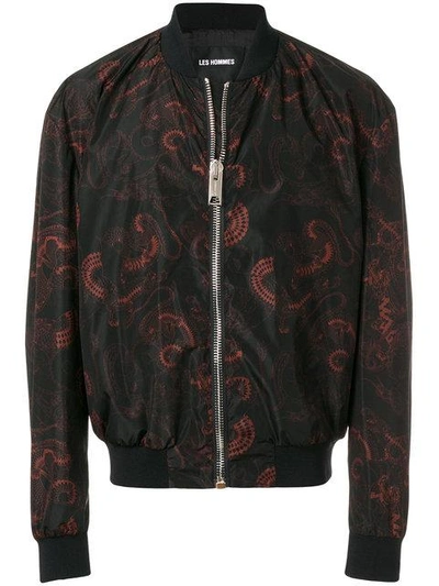 Les Hommes Printed Bomber Jacket