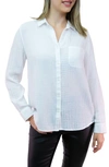 Beachlunchlounge Alessia Long Sleeve Cotton Shirt In White