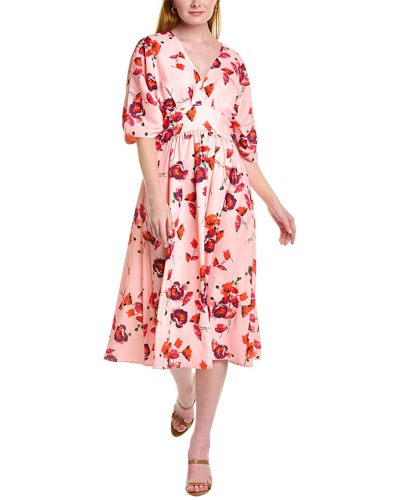 Alexia Admor August Draped Sleeve Fit & Flare Midi Dress In Blush Floral