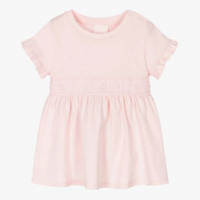 Givenchy Babies' Girls Pink Embroidered Logo Dress