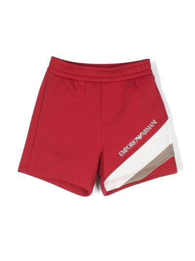Emporio Armani Baby Boys Red Cotton Jersey Shorts