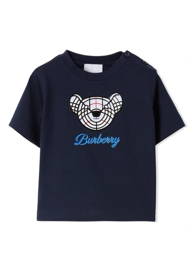 Burberry Blue Cotton Thomas Bear Baby T-shirt